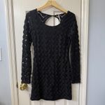 Free People  Womens XS Black Lace Long Sleeve Party Cocktail Mini Dress Photo 1