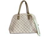 Betsey Johnson  Quilted Satchel Pink Faux‎ Leather Butterfly Charm Shoulder Bag Photo 2