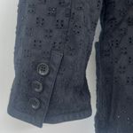 Talbots  Eyelet Womens Blazer 6P Black Cottagecore Preppy Dark Romantic 1 Button Photo 8