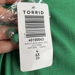 Torrid Plus 4 4X Ruffle Mock Neck Tank Rayon Slub Jelly Bean Kelly Green Top Photo 6