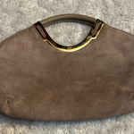 Dove Vintage Mushroom Brown Gold Elegant Suede Women's Handbag Bag Purse Photo 0