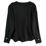 Marc New York Blouse Womens M Black Gold Logo Career Business Minimalist Chic Size M Photo 5