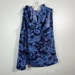 UGG Koolaburra  Blue Sherpa Floral Open Front Hooded Vest Jacket Small S Cozy Photo 6