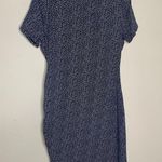 Michael Michael Kors Blue Giraffe Print T Shirt Dress Ruched Side Sz XL Photo 5