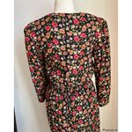 Karin Stevens Vintage Karin Steven’s Black Floral Print Dress 6 Petite Photo 3