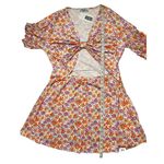 Rebdolls  Melanie Floral Print Knotted Front Cut Out Mini ALine Dress Sz … Photo 6