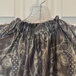 Marie Oliver  June Metallic Silver Mock Neck Blouse Size Medium Photo 4