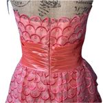 Jovani  Strapless A-Line Peach Ruffled Lace Designer Women’s Mermaid Mini Dress 2 Photo 13
