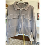 Abercrombie & Fitch Abercrombie Fitch Garment Dyed Cropped Jacket L Buttery Soft Gray Streetwear Photo 7