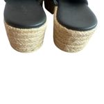 Vince  Black Leather Slide Sandals Jute Platform Classic Comfy Size 6.5 Women's Photo 8