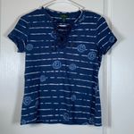 Ralph Lauren LRL Lauren Jeans Blue Stripe Tie Shirt Size Small EUC #VEG-0266 Photo 1