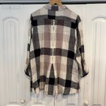 Soft Surroundings  Neutral‎ Plaid Button Up Zipper Detail Back Size Large Photo 1