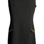 Lipsy London  Sleeveless Mini Sheath Dress 10 Black Chain Detail Back Zipper Photo 0