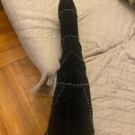 Vince Camuto VP Carlene Black Embellished Leather Suede Over The Knee Boots EUC Photo 7