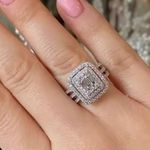 White Gold Polished Princess Cut Ring Photo 2