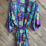 Victoria's Secret Victoria’s Secret gold label vintage purple floral satin robe set large one size Photo 6