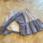 J.Crew High Rise Striped Ruffle Full Cotton Mini Skirt Pull On Blue White 0 Photo 2