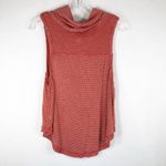 Free People We the XS Top Sleeveless Tank Cowl Neck Red White Knit Soft 1231 Photo 2