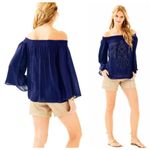 Lilly Pulitzer  Nita True Blue Blouson Top Sz XS NEW Photo 2