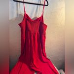 Knox Rose  NWT Plus Red Jumpsuit pockets adj. straps stretch wide leg summer Photo 13