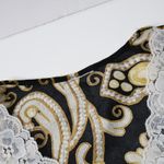 VTG‎ Black Gold Jewelry Print Satin Jacquard Mini Night Dress Tunic Lace Bow XXL Photo 4