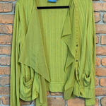 Vera Wang SimplyVera Women's Ribbed Button Front Chiffon Cardigan - Size L Photo 0