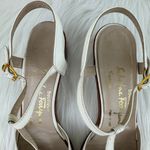 Salvatore Ferragamo Vintage  Slingback T Strap Sandals Sz 9AAA White NEEDS REPAIR Photo 4
