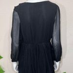 Pretty Angel  Rose Black Pleated Silk Dress Photo 9