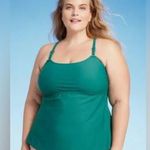 Kona Sol NWT  Swimming Tank Women's tankini top green sz 0X 14-16 Photo 0