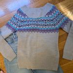 OP Fairisle Nordic Grey Blue & Purple Sweater M Photo 11