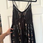 Free People  Floral Embroidered Gauze Midi Dress - Black Photo 4
