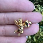 Vintage Gold Angel Heart Pin Photo 1