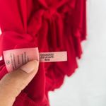 Calvin Klein Wrap Dress Womens Red 14 Ruffled Trim Cap Sleeve V Neck Tie Waist Photo 6