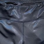 Pro Player Leggings Glossy Black Cropped Stretch Moisture Wicking Workout Small Photo 3