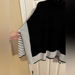 The Look Striped Tunic Mock Neck Poncho size L/XL Black Photo 1
