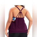 Holipick Elegant Purple Floral Women's Swim One Piece Size L Photo 1