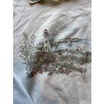 Northern Reflections Vintage  Lighthouse Sweatshirt L 90s Collar Cottage Granny Photo 1