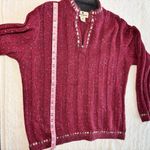 Woolrich  Wool Blend Ruby Heather 1/4 Zip Mock Neck Sweater Speckled Ribbed Size M Photo 12