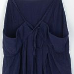 Halara NWT Womens Spaghetti Strap Lace Up Jumpsuit Cropped Size L Blue Gauzy Photo 8