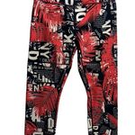 DKNY Sport Womens Black Red Palm Leaf Print Capri Leggings Size M Active Size M Photo 0