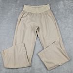 kiss & cry  Linen Blend Pants Beige Crochet Elastic Waist Size L Large Photo 0