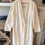 Lotus Eaters Cream Long Cardigan with Front Pockets Size Large White Photo 0