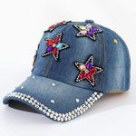 Denim Rhinestone Cap NWOT stars Blue Photo 2