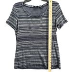 Saks 5th Avenue Saks Fifth Avenue Knit Top Women L Blue Gray Geometric Print Viscose Blend Shirt Photo 5