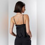 Silence + Noise Luxe Black Satin Cami O-Ring Side Accents Open Sides Size Large Photo 1