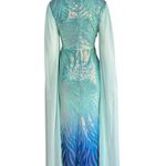 Giffniseti Sequined Formal Elegant Aqua and Blue Evening Gown Size Large Photo 8