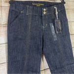 Boom Boom Jeans Boom Boom dark denim bootcut jeans gold stitching and trim juniors Size 7 Photo 2