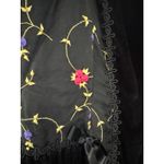 Late 80s Jeannie Nitro Gothic black velvet silk floral embroidered corset gown s Photo 13