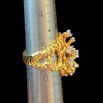 Fancy CZ Cubic Zirconia Gold Cocktail Formal Evening Ring 5.5 Photo 2