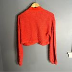 Urban Outfitters  orange lace up cropped sweater Photo 3
